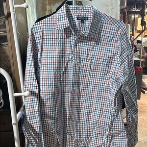 J. Crew Men's Blue and Red Plaid Shirt